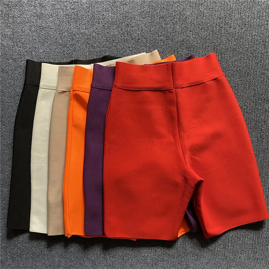 New Stretchable Fitness Shorts For Women High Waist Gym Half Leggings Yoga Running