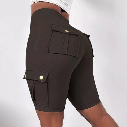 New Season Wear Solid Fitness Elastic Tight Yoga Shorts