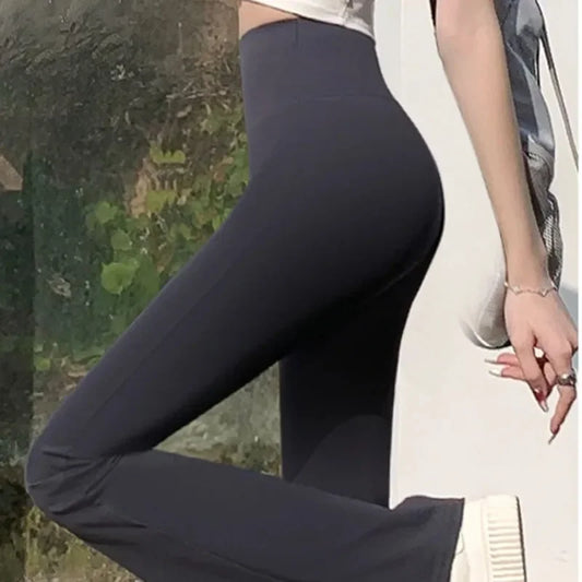 Casual Flared Leggings High Waist Stretchy Workout Pants