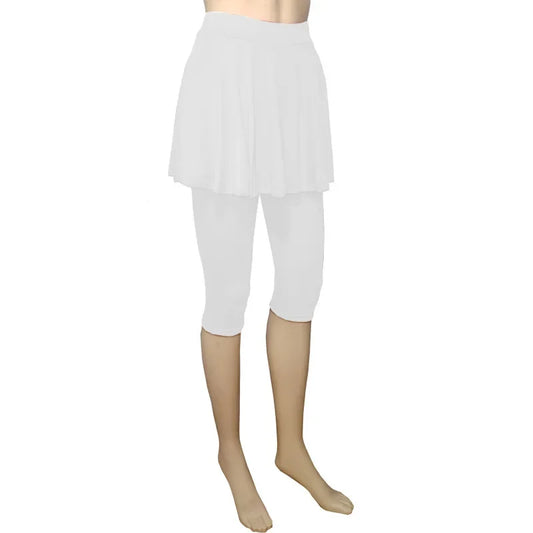 Women Leggings Skirt Tennis Pants Spandex Sports Elastic Cropped Culottes