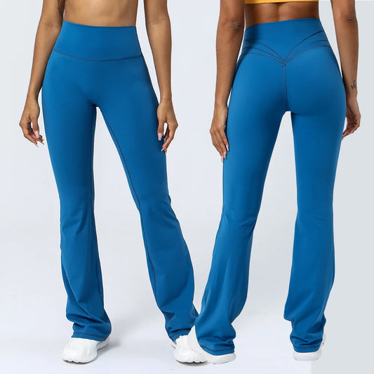 Women Yoga Flare Leggings High Waist Dance Pilates Fitness
